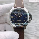 Replica Panerai Watch Luminor Marina Black Dial Brown Leather Watch 44MM